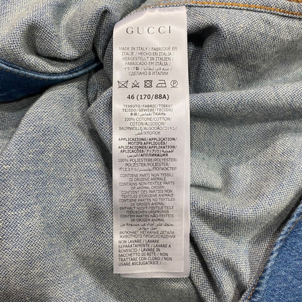 GUCCI デニムシャツ 48サイズ 多様なプリント柄 GUCCI(グッチ) パッチデニムシャツ655703 655703 インディゴ