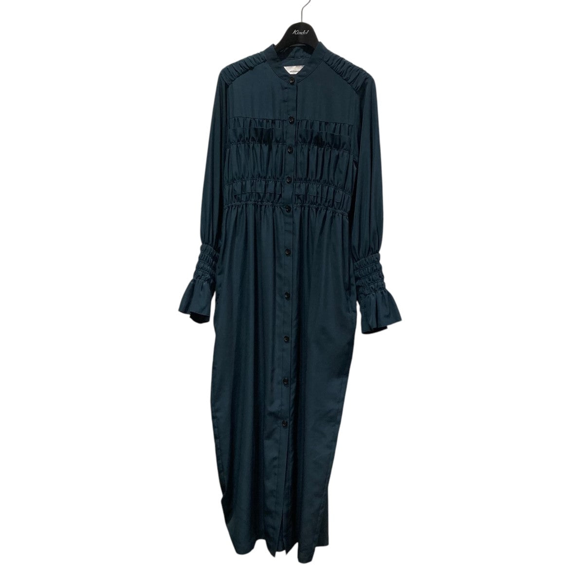 AKIRA NAKA 24AWSusanita shirring shirt dress GRギャザーワンピースAW2441-GR 古着・中古-1枚目のアイテム画像