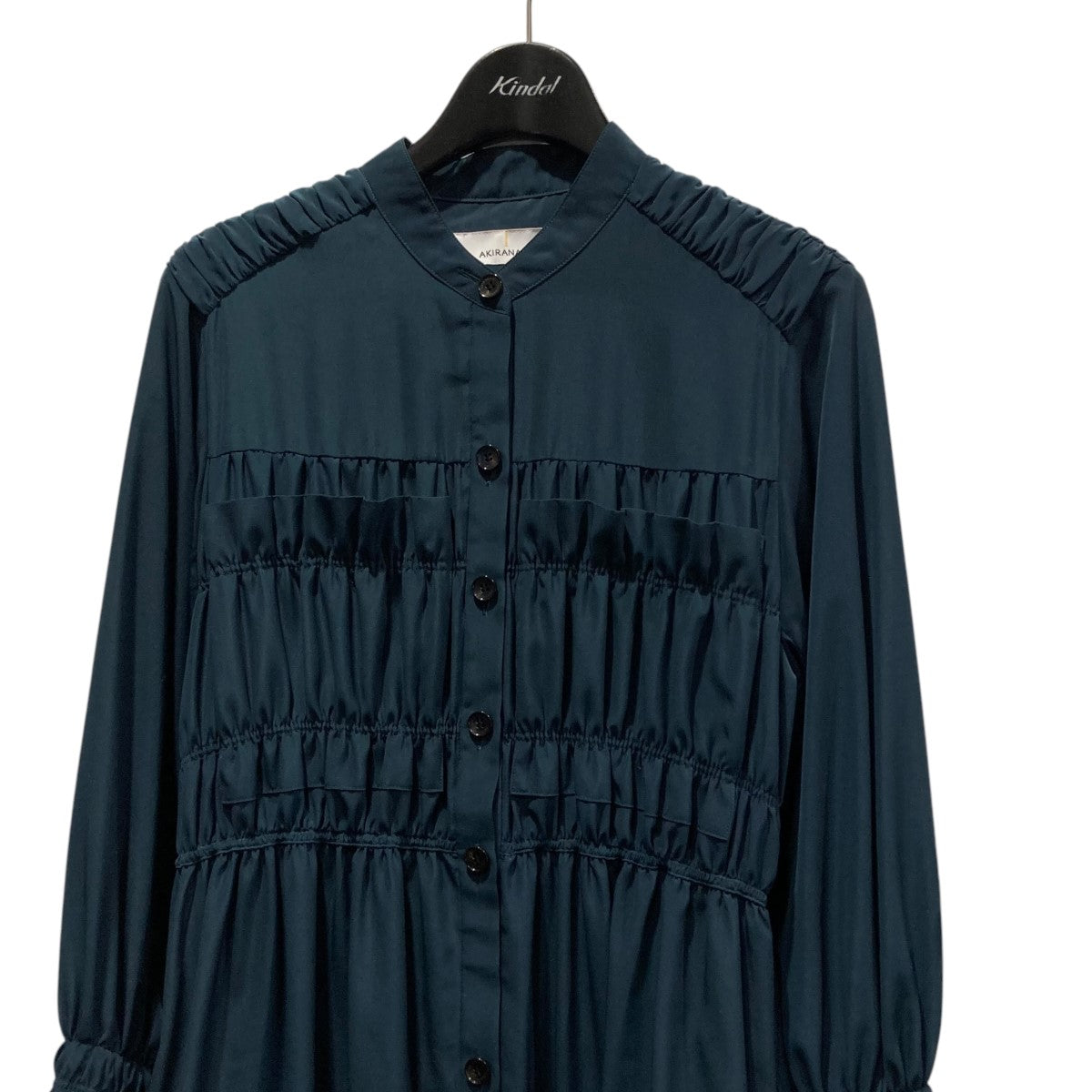 AKIRA NAKA 24AWSusanita shirring shirt dress GRギャザーワンピースAW2441-GR 古着・中古-3枚目のアイテム画像