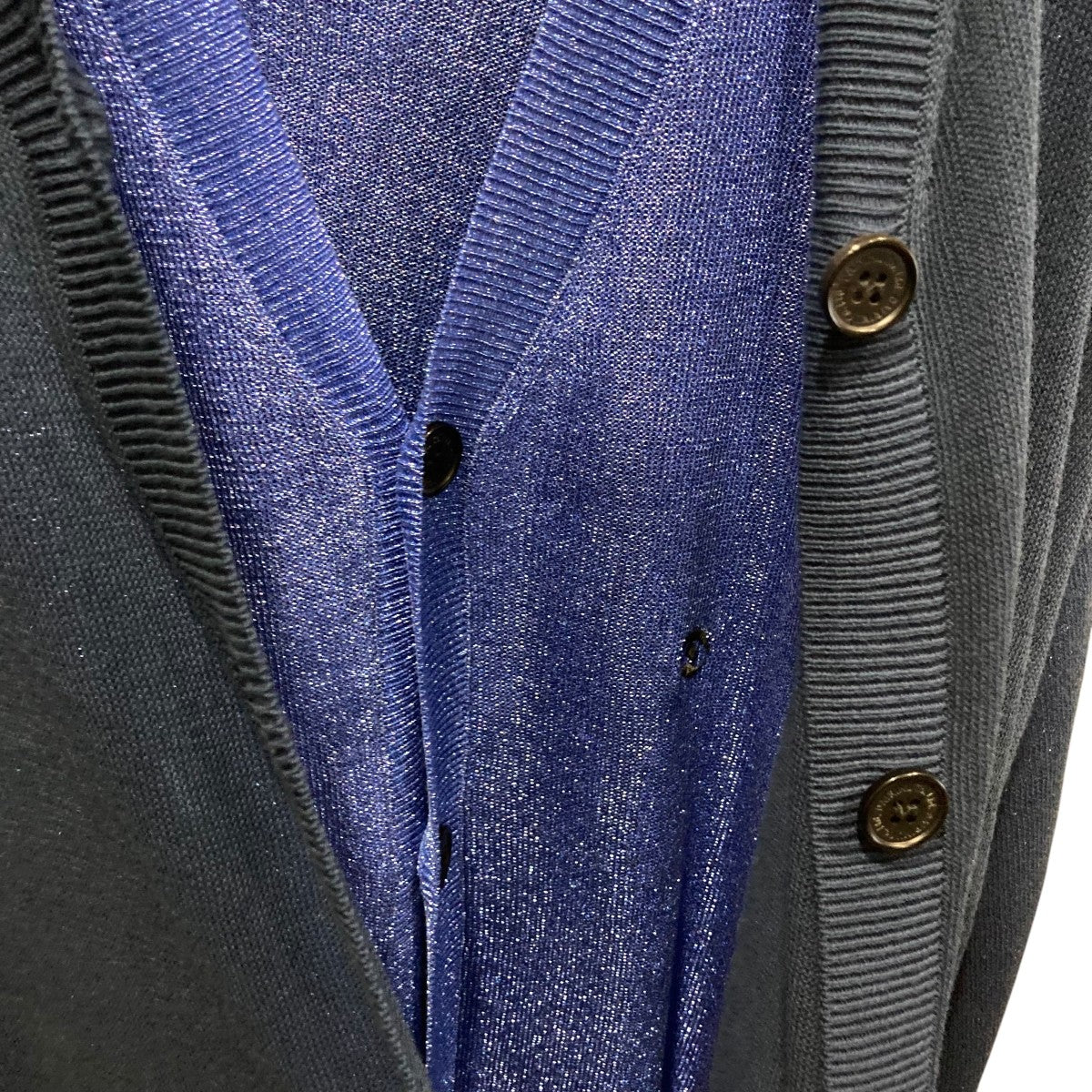 DAIRIKU 25SSDocking Lame Cotton Cardigan Knitラメレイヤードカーディガン25SS KNT6 古着・中古-3枚目のアイテム画像