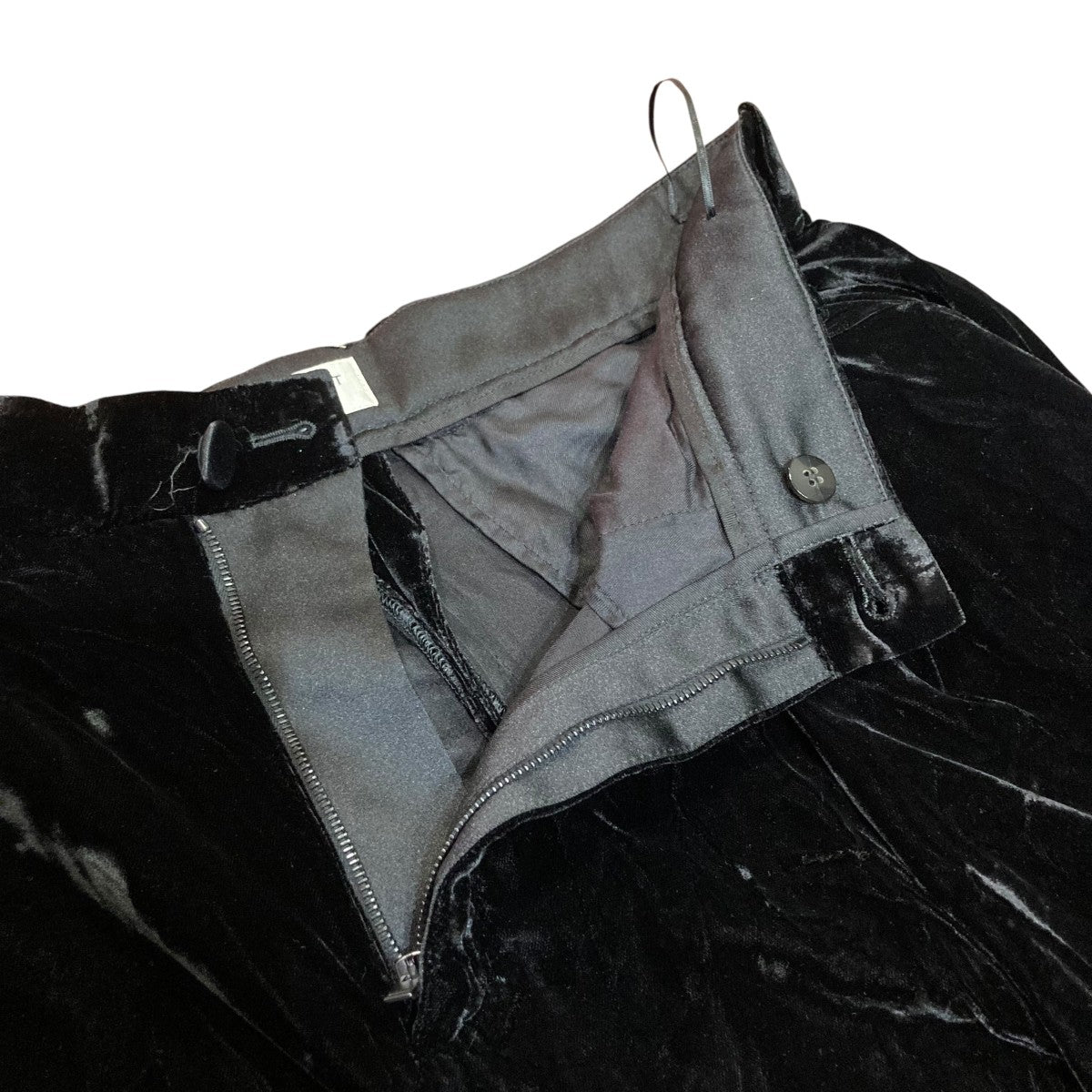 23AWシルクベルベットワイドレッグパンツ754755 Y1H02