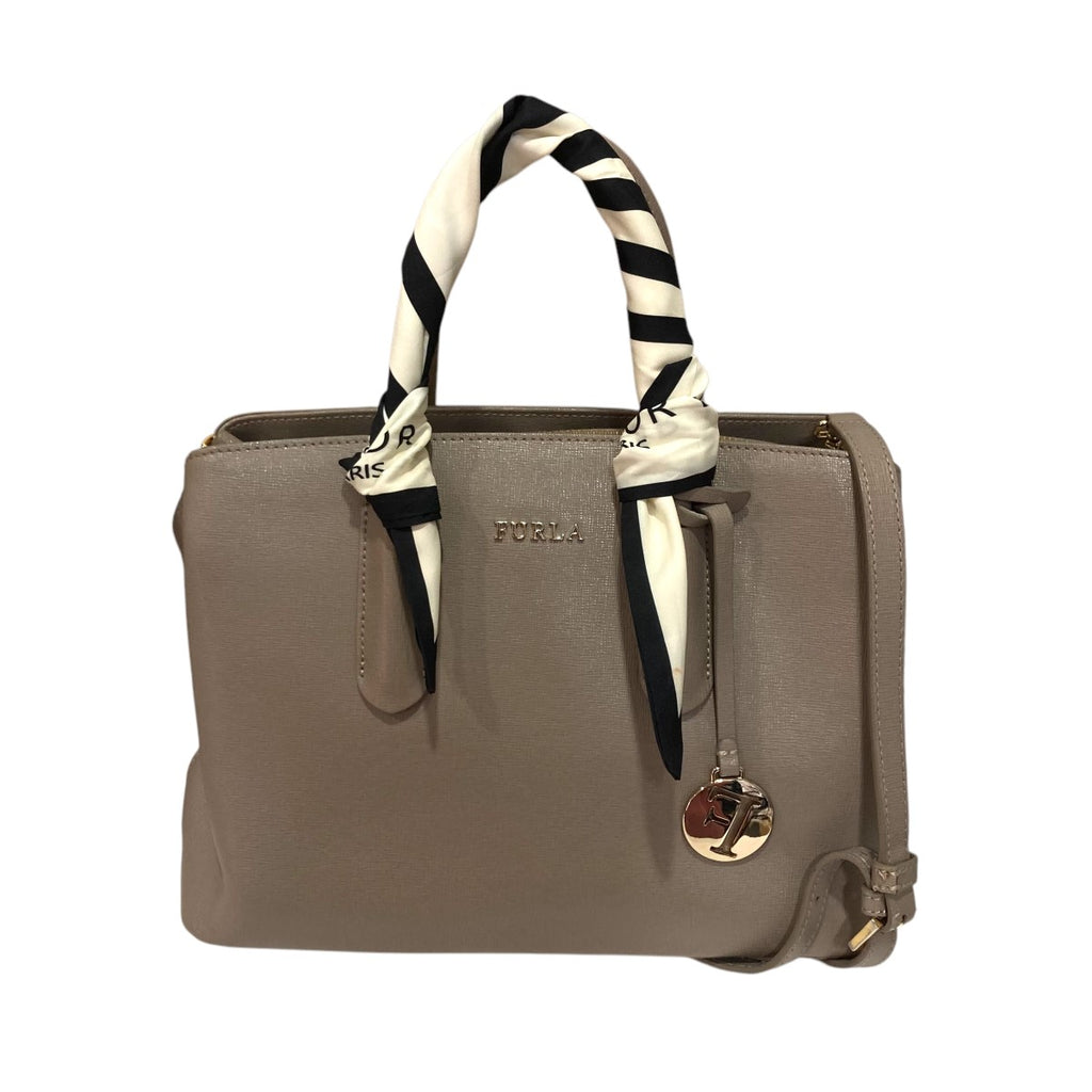 FURLA(フルラ) スカーフ付き2WAYショルダーバッグ グレーブラウン系 