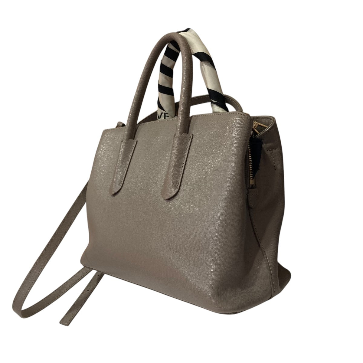 FURLA(フルラ) スカーフ付き2WAYショルダーバッグ グレーブラウン系 