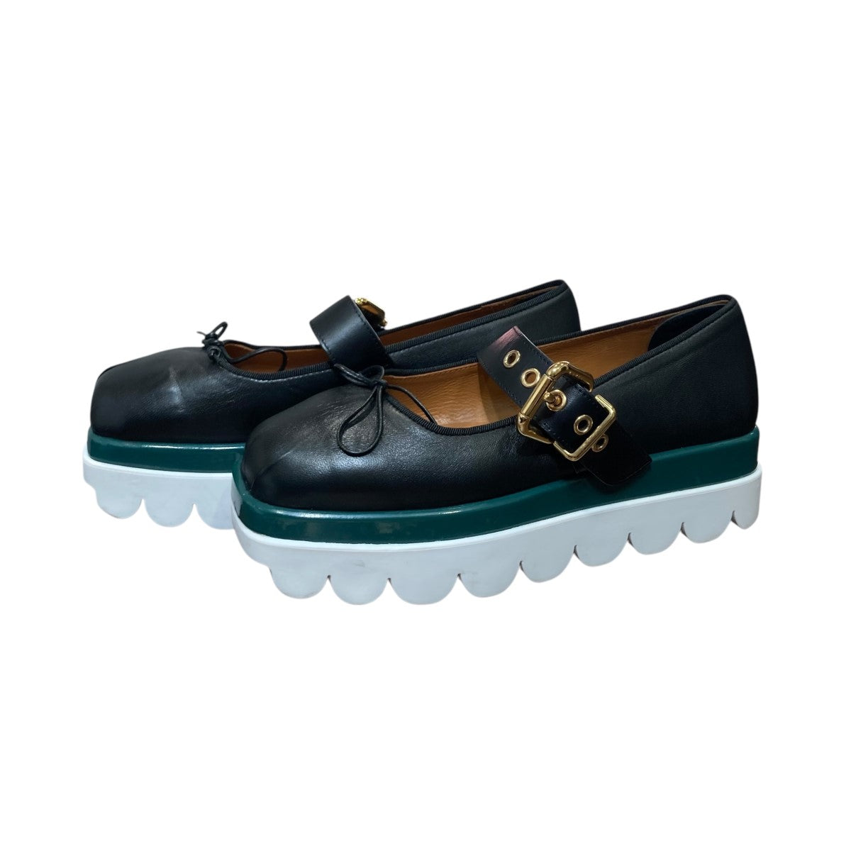 MARNI(マルニ) MARY JANE LOWウェッジソールバレエシューズ ブラック