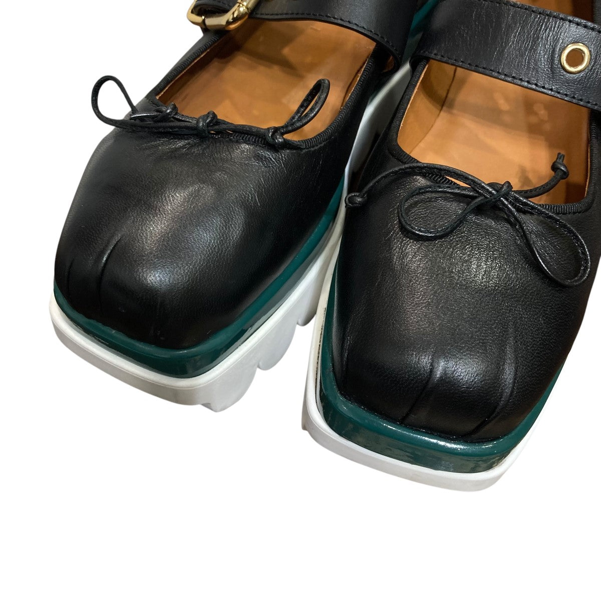 MARNI(マルニ) MARY JANE LOWウェッジソールバレエシューズ ブラック