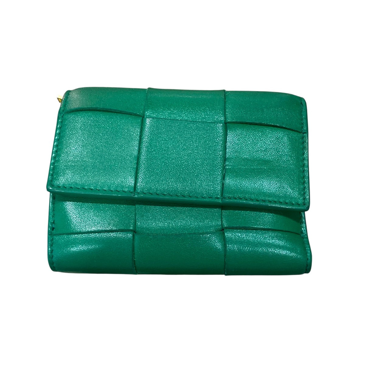 Bottega Veneta グリーン 三つ折り財布 BOTTEGA VENETA】ボッテガヴェネタ 三つ折り財布 レザー