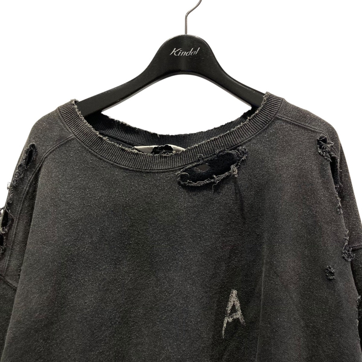 ANCELLM(アンセルム) CRASH UNEVEN OVER SWEAT SHIRTダメージ