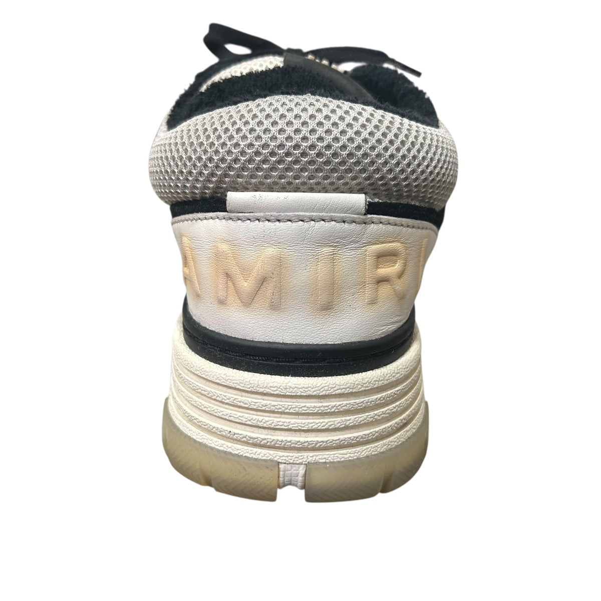 【遊び心溢れる】AMIRI ホワイト＆グレー MA-1 スニーカー AMIRI MA-1 パネル レザースニーカー | グレー | FARFETCH JP