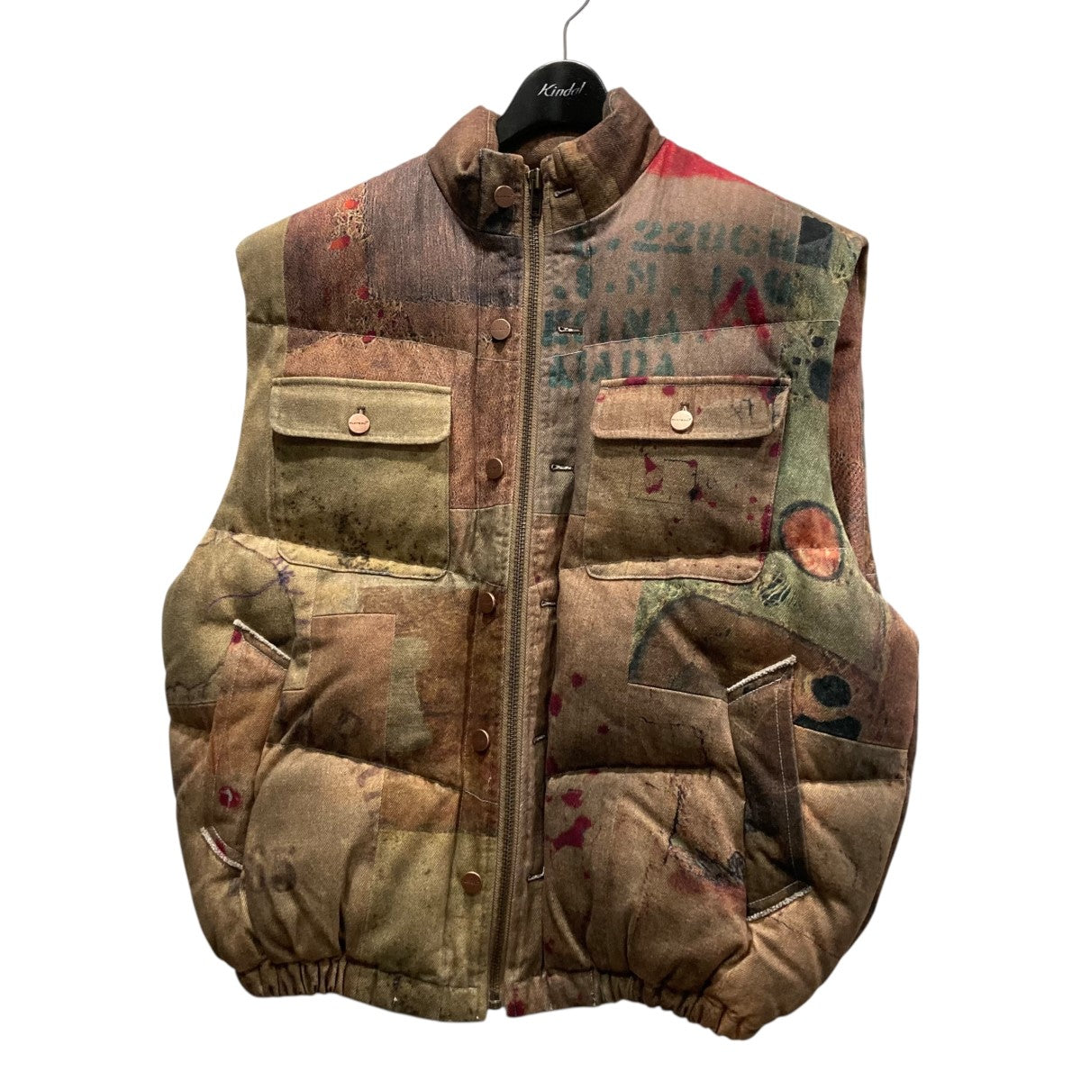 24AWDigital print puffer vestデジタルプリントパファーベストPla24awv02