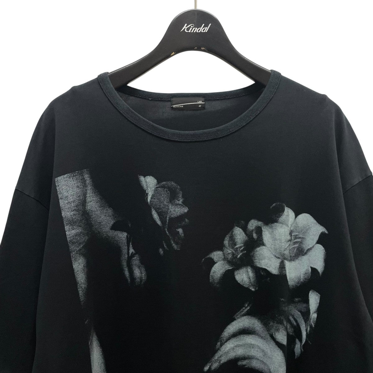 LAD MUSICIAN 弾丸プリント変形長袖カットソー42ラッドミュージシャン LAD MUSICIAN(ラッドミュージシャン) プリントTシャツ ブラック