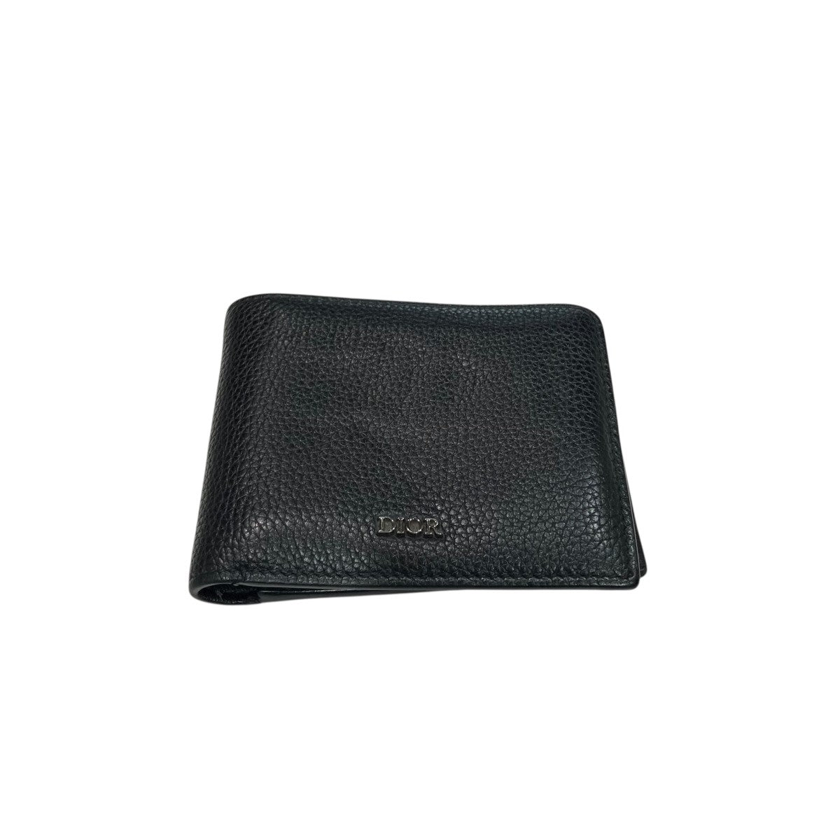 【美品✨】Dior ディオール 二つ折り財布 ブラック レザー DIOR(ディオール) レザー2つ折り財布 ブラック|【公式