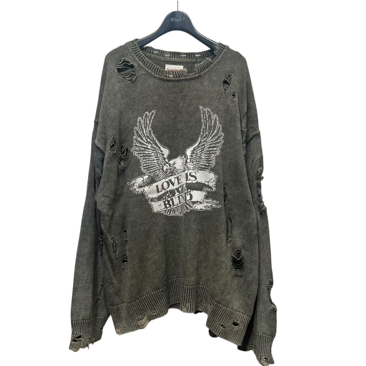 KAMIYA カミヤ 24SS PRINTED KNIT TEE ダメージ加工 KAMIYA カミヤ 24SS PRINTED KNIT TEE ダメージ加工