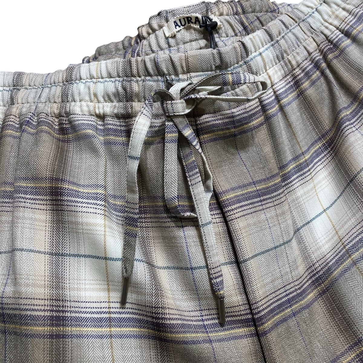 全国送料無料・イイ店 AURALEE(オーラリー) SLACKS EASY CHECK WOOL LIGHT 23AWSUPER パンツ