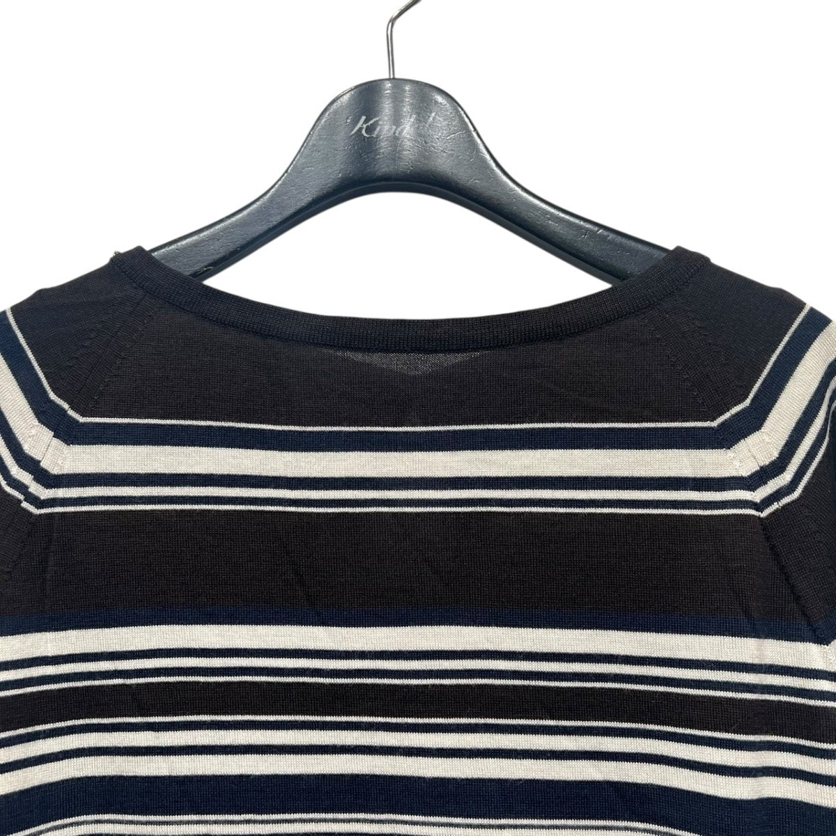 JOHN SMEDLEY(ジョンスメドレー) ボーダーニット ダークブラウン