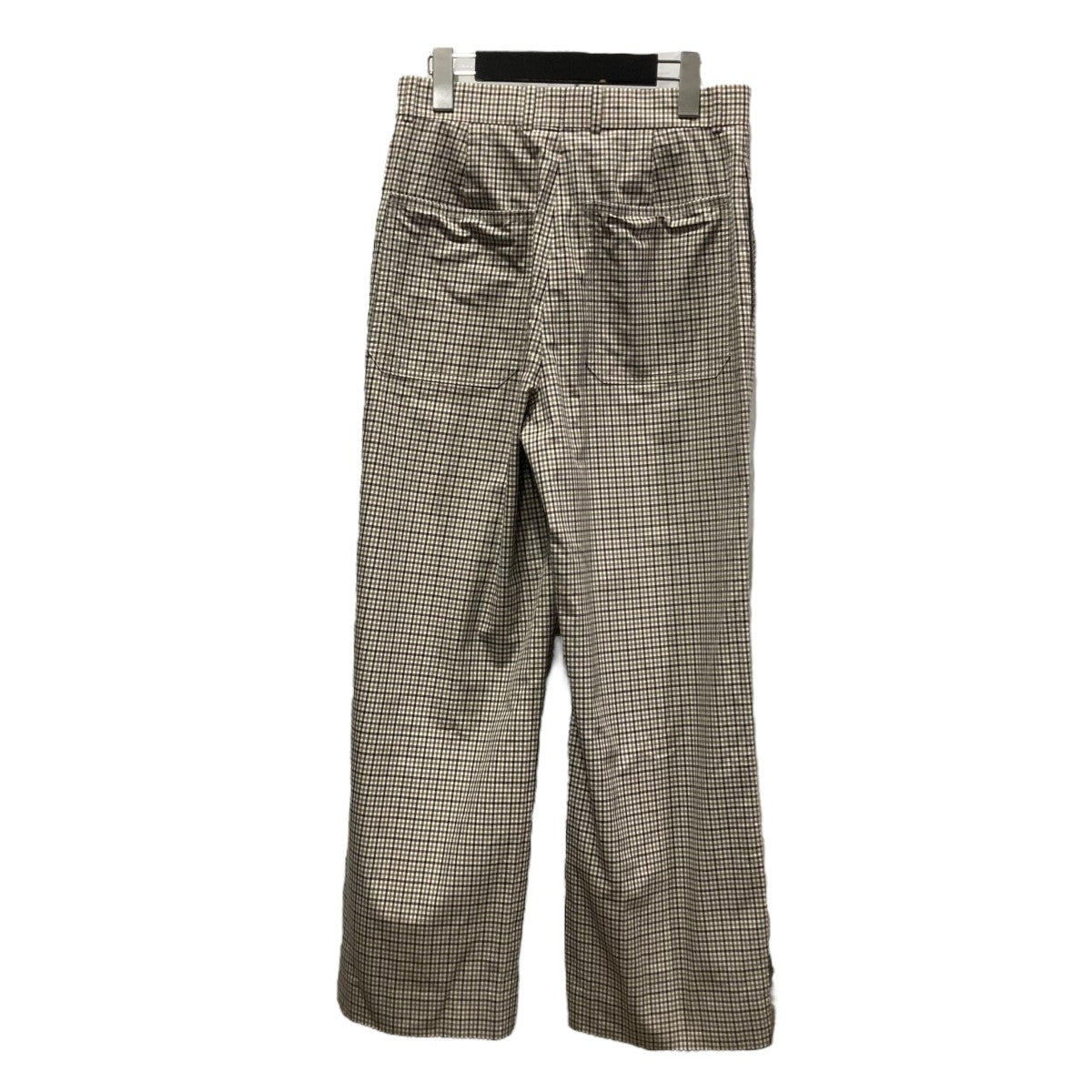 BLAMINK 23SSコットンシルクチェックスラックスパンツ7914-299-0317 古着・中古-2枚目のアイテム画像