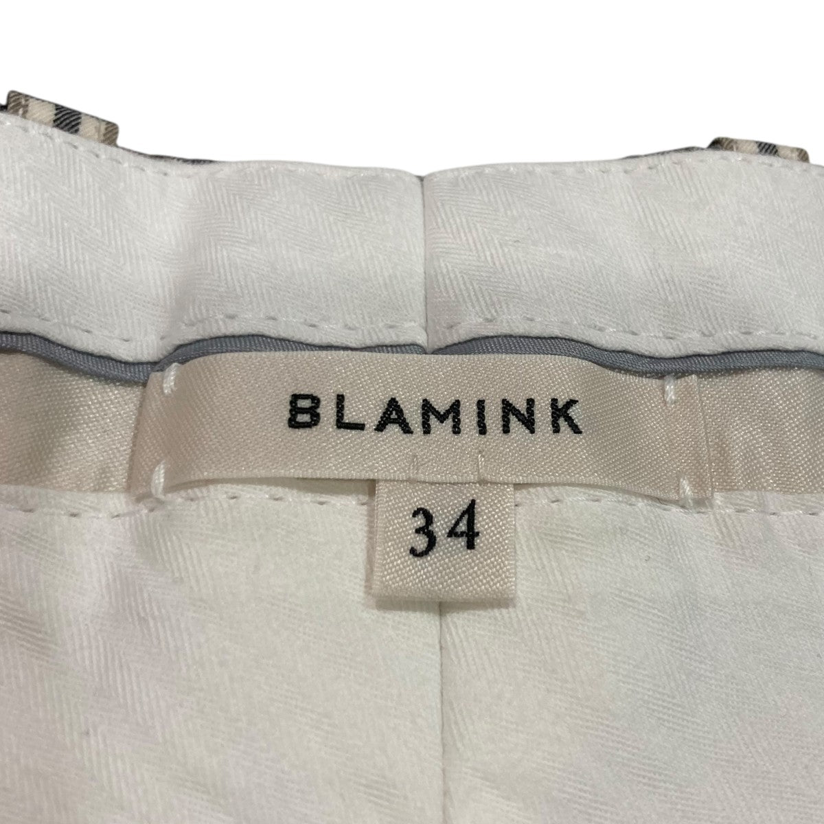 BLAMINK 23SSコットンシルクチェックスラックスパンツ7914-299-0317 古着・中古-4枚目のアイテム画像