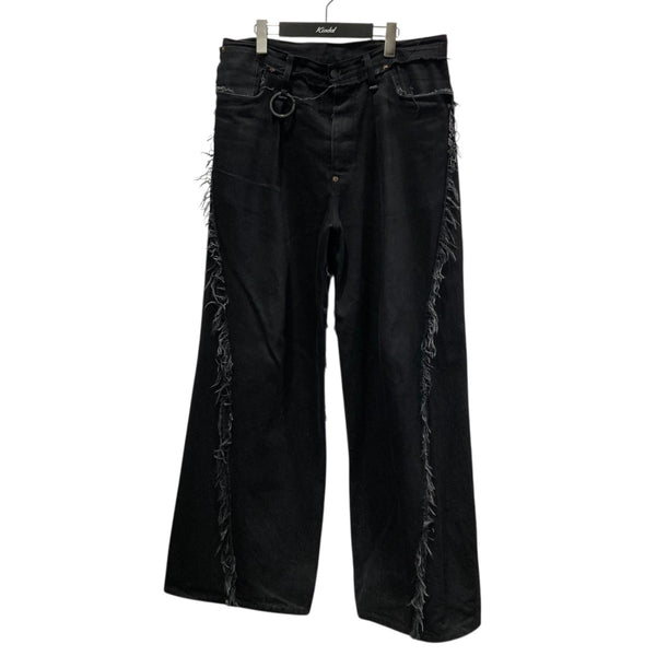 GLAD NEWSフリンジ付き刺繍デニムパンツ サイズ3 GLAD NEWSフリンジ