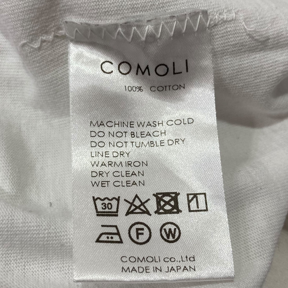 COMOLI 21SS空紡天竺半袖TシャツT01-05007 古着・中古-6枚目のアイテム画像