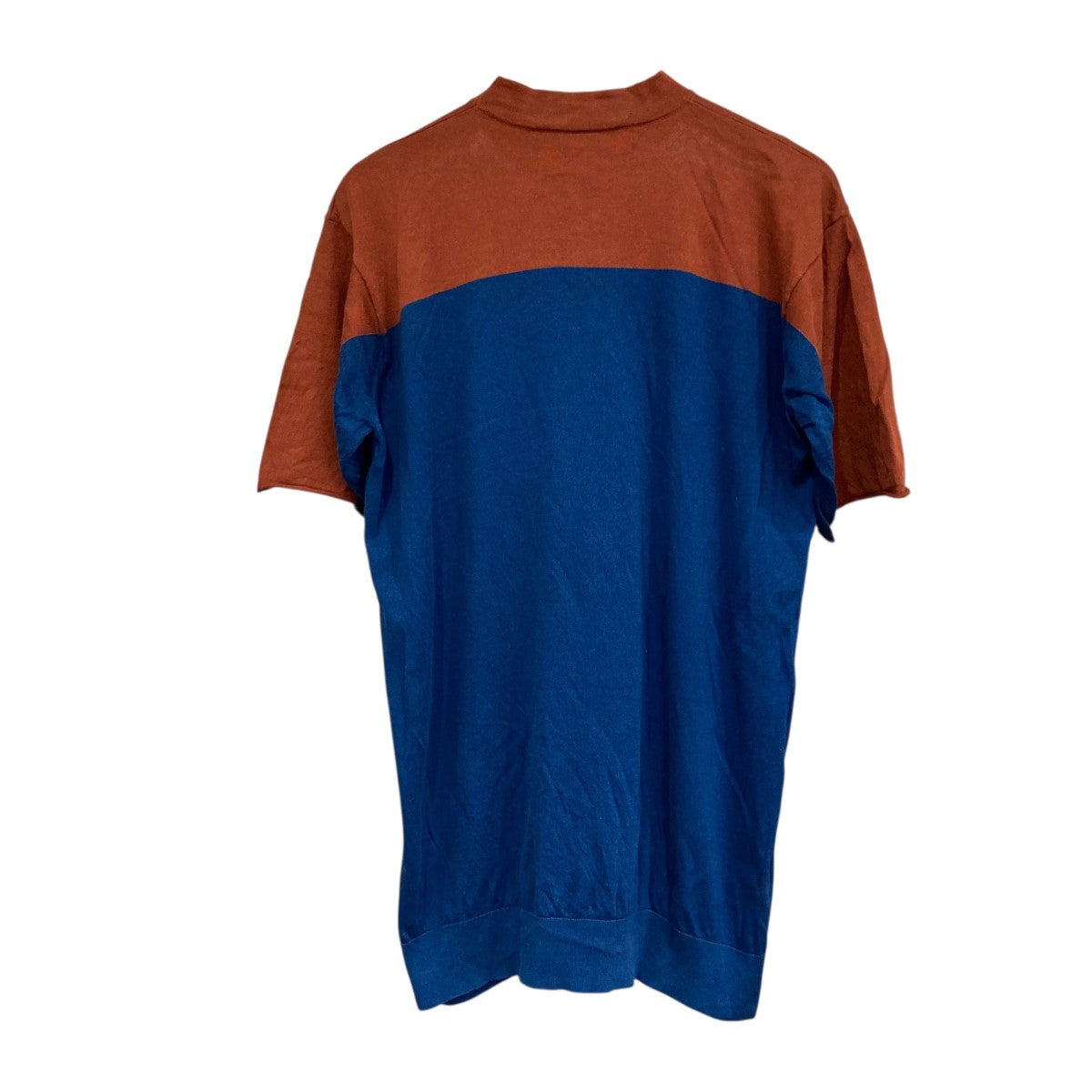 ステラマッカートニー STELLA McCARTNEY GO!バイカラー半袖ニット 450298 ブルー×ブラウン サイズ：36 STELLA McCARTNEY(ステラマッカートニー) GO!バイカラー半袖