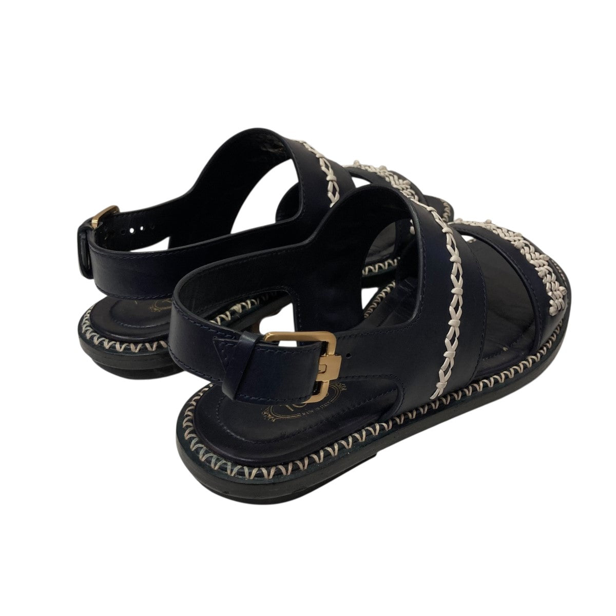 mame kurogouchi×TOD'S レザーサンダル ネイビー サイズ 36
