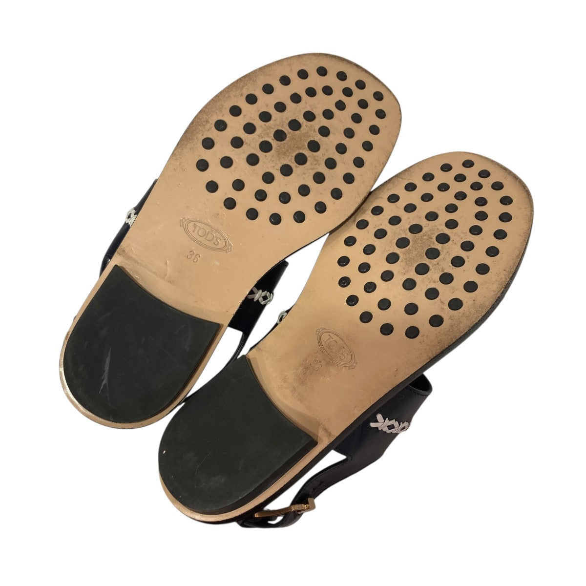 mame kurogouchi×TOD'S レザーサンダル ネイビー サイズ 36