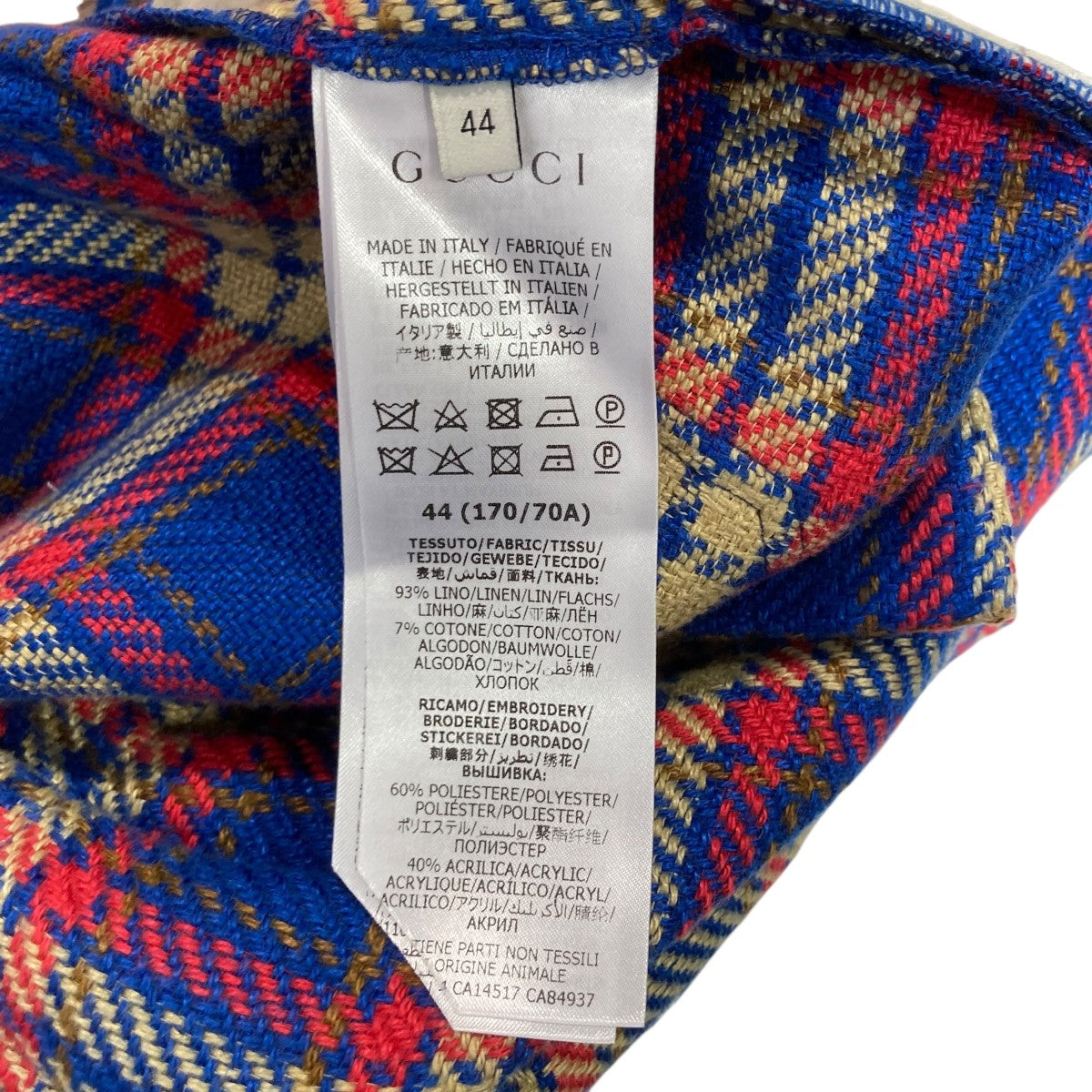 GUCCI マリン刺繍チェックハーフパンツ630590 古着・中古-5枚目のアイテム画像