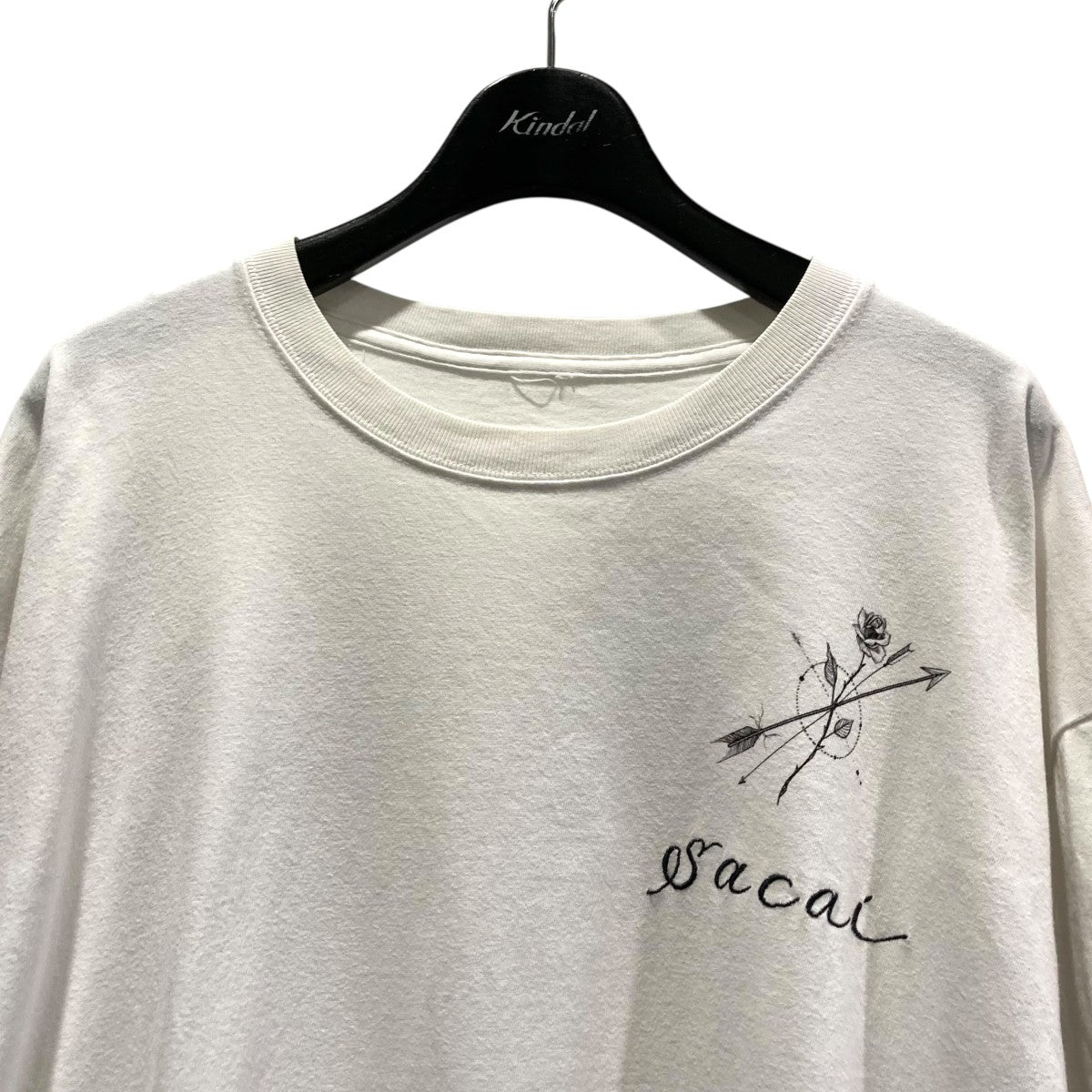 sacai×Dr．Woo 胸刺繍Tシャツ19-02144M 19-02144M ホワイト