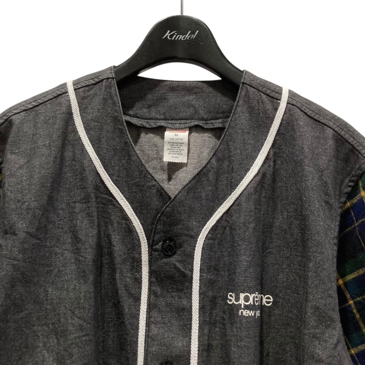 Supreme デニムベースボールシャツ M SUPREME シュプリーム☆ロゴワッペンデニムベースボールシャツ