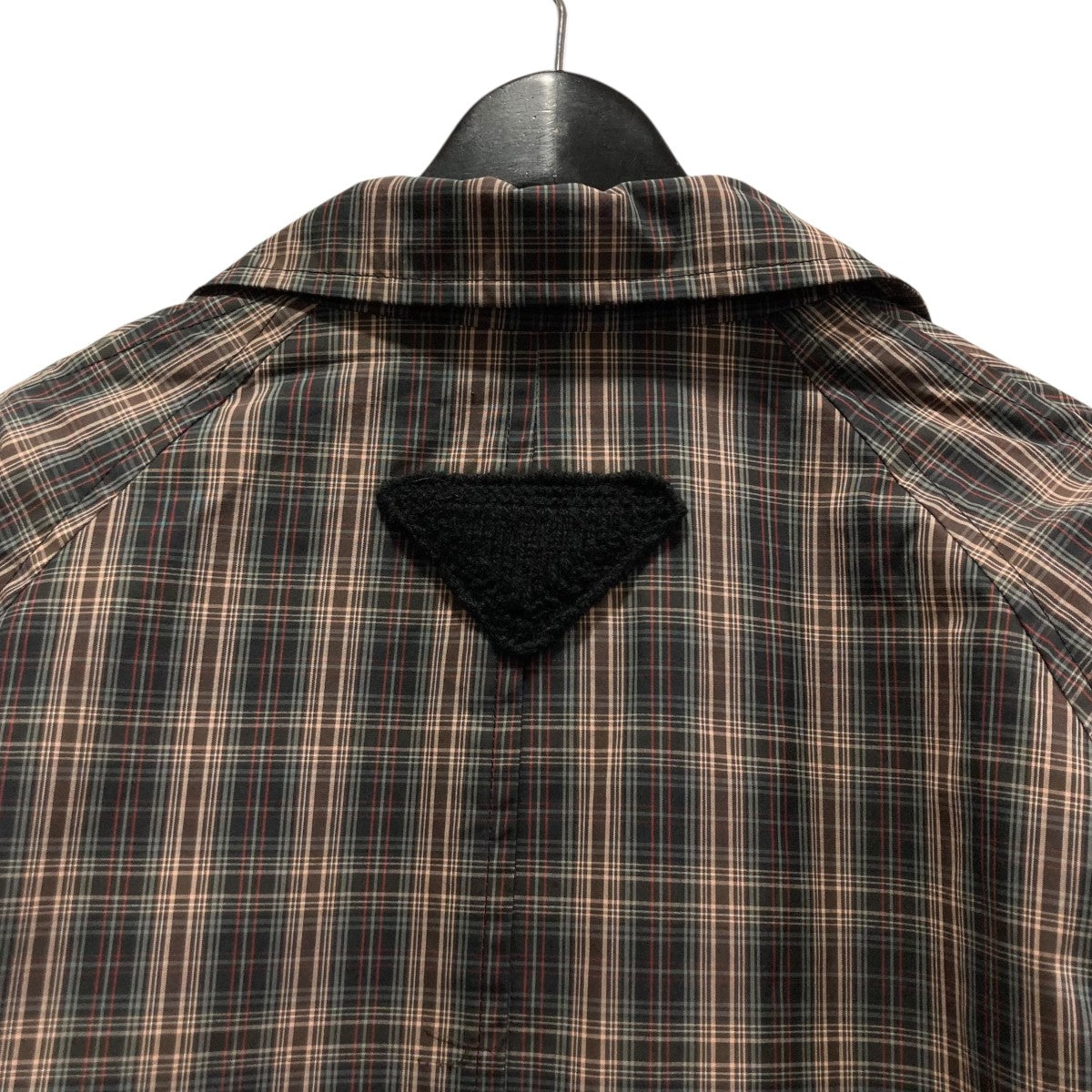 PRADA バック三角デザインコットンチェックコートSGC214 古着・中古-4枚目のアイテム画像