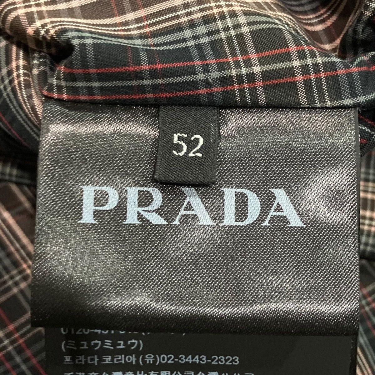 PRADA バック三角デザインコットンチェックコートSGC214 古着・中古-5枚目のアイテム画像