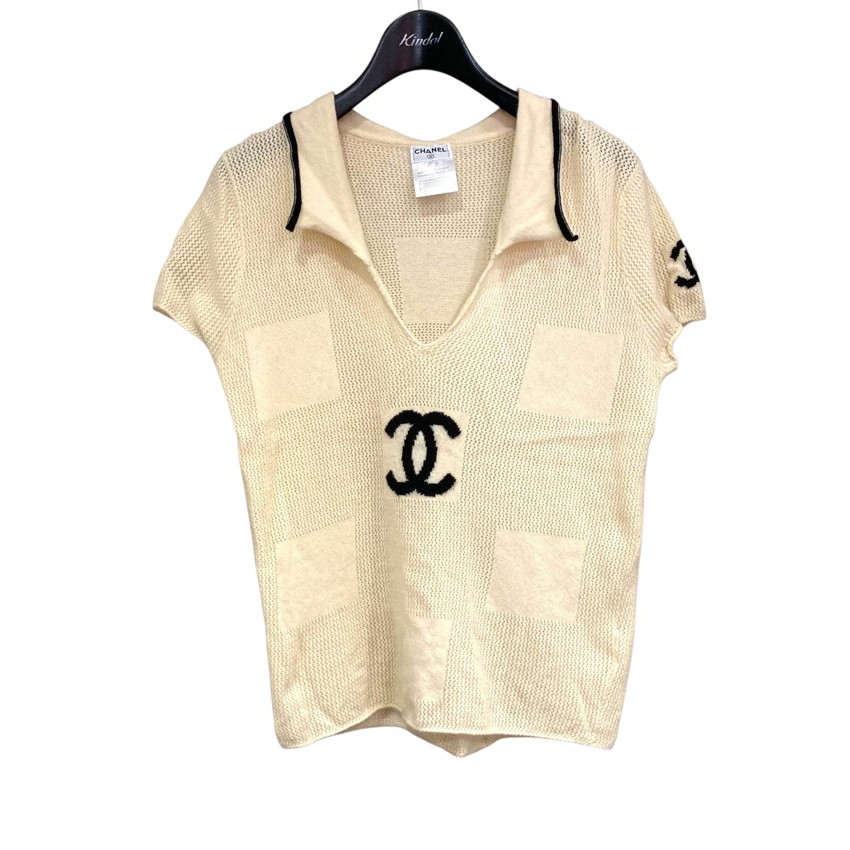 CHANEL ココマークカシミヤ半袖ニットP16732V00884 古着・中古-1枚目のアイテム画像