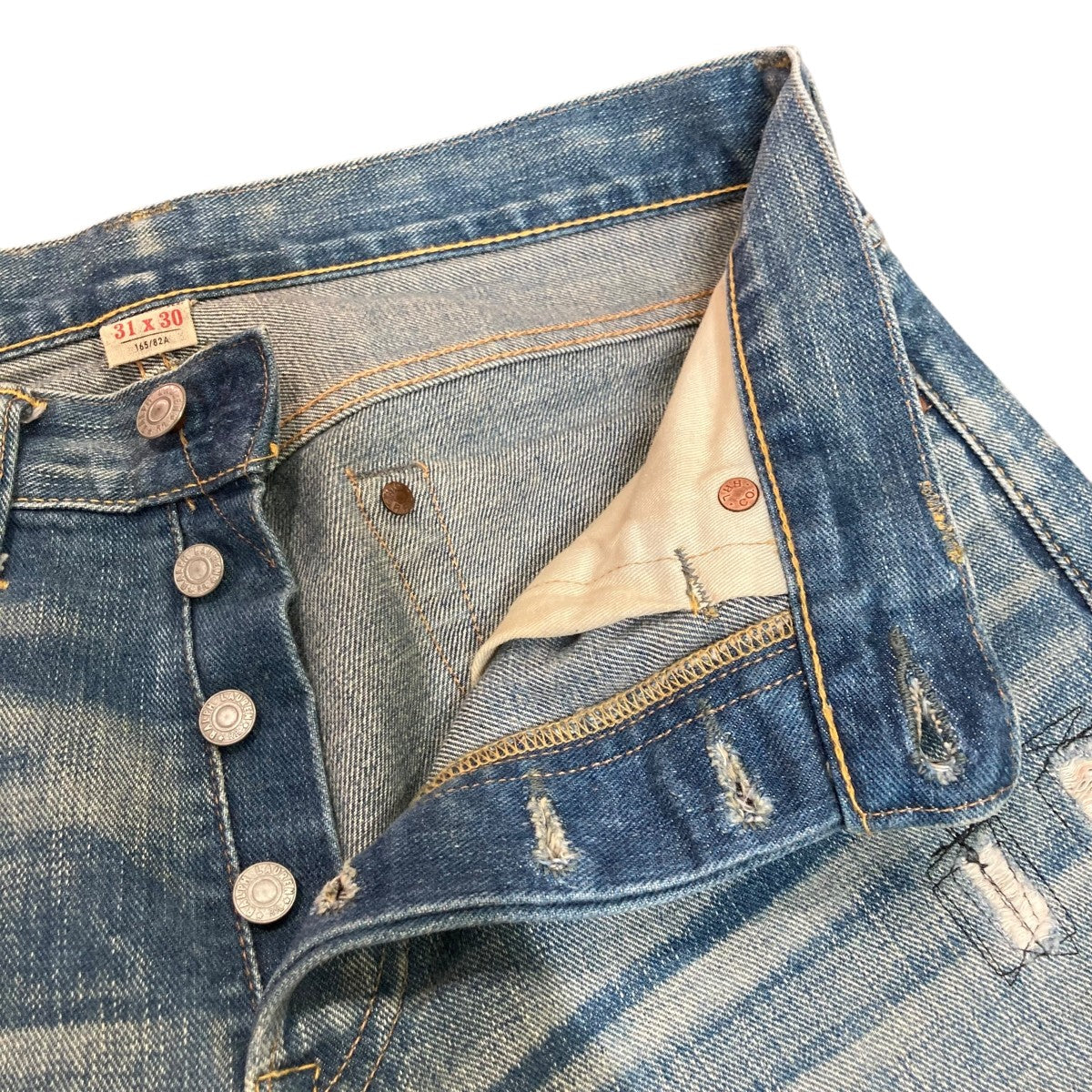 RRL デニム刺繍　ネクタイ　新品未使用 RRL(ダブルアールエル) リペア加工デニムパンツ782504838026