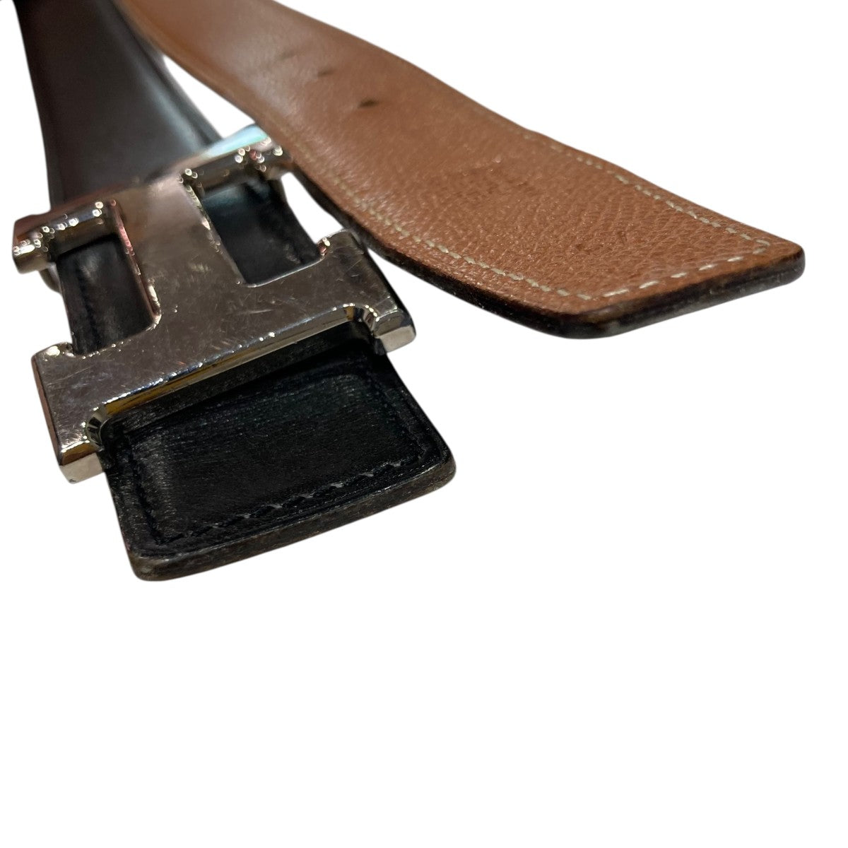 HERMES（エルメス) リバーシブル ベルト ブラック/ブラウン