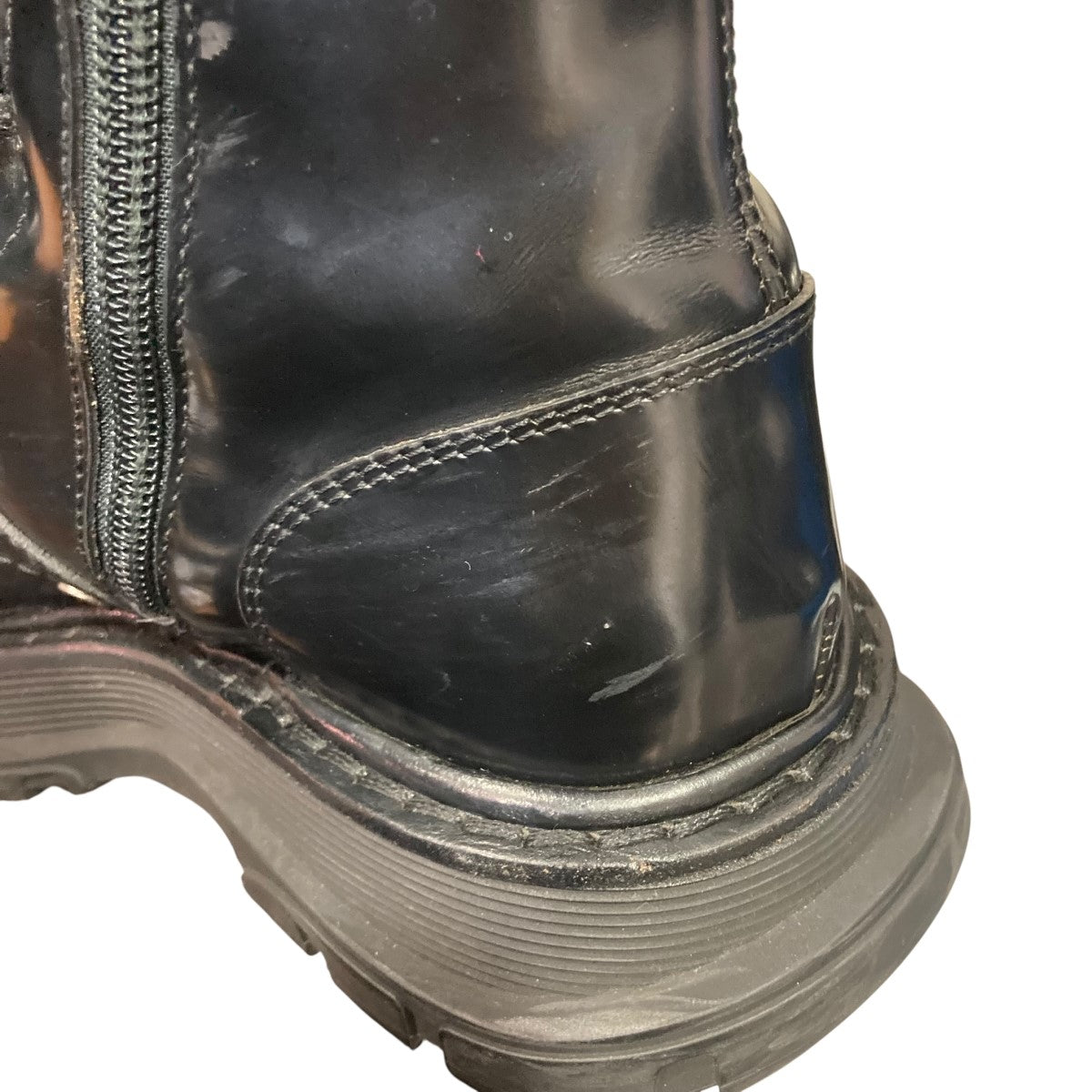 ALEXANDER McQUEEN レースアップロングブーツ595466 595466 ブラック 