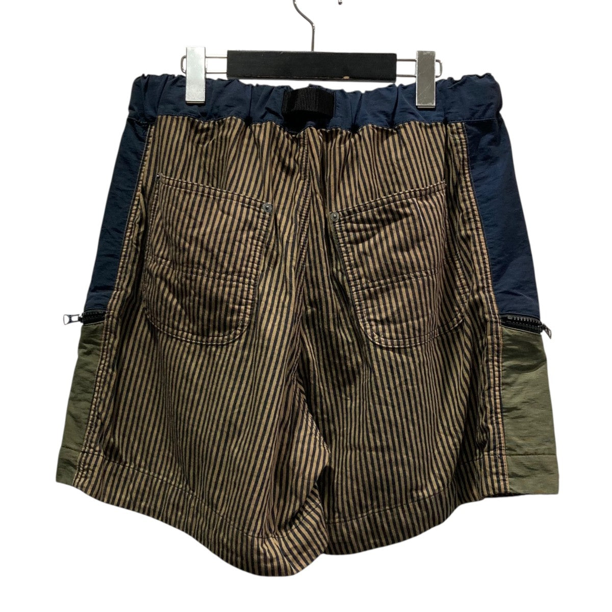 sacai ハーフパンツ ショートパンツ プリーツ　ドッキング　ストライプ　2 sacai ハーフパンツ ショートパンツ プリーツドッキングストライプ2