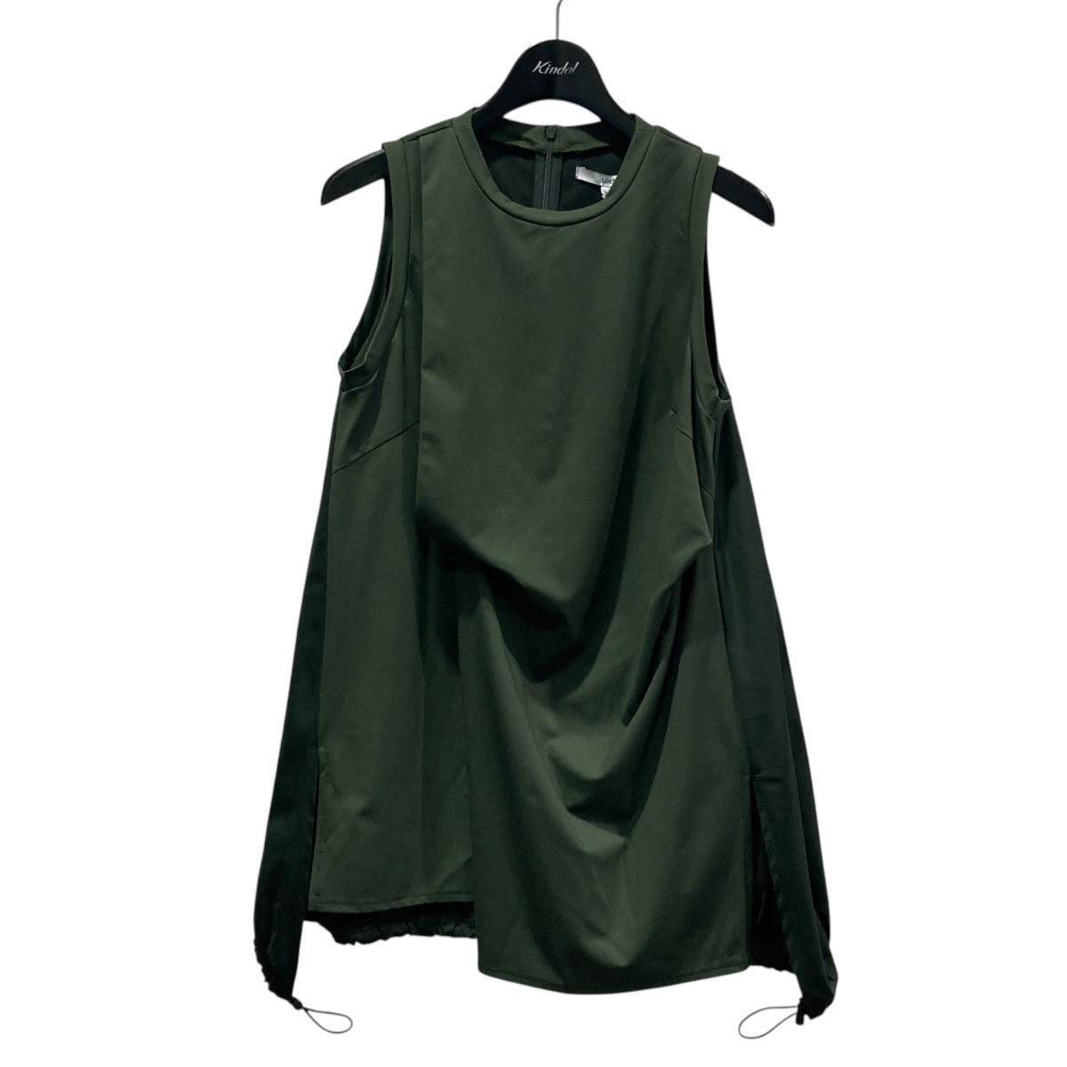 アンスリード UN3D． DRAPE COCOON TOP ノースリーブカットソー 522542701101-01 グリーン サイズ：38 UN3D．(アンスリード) DRAPE COCOON TOPノースリーブカットソー