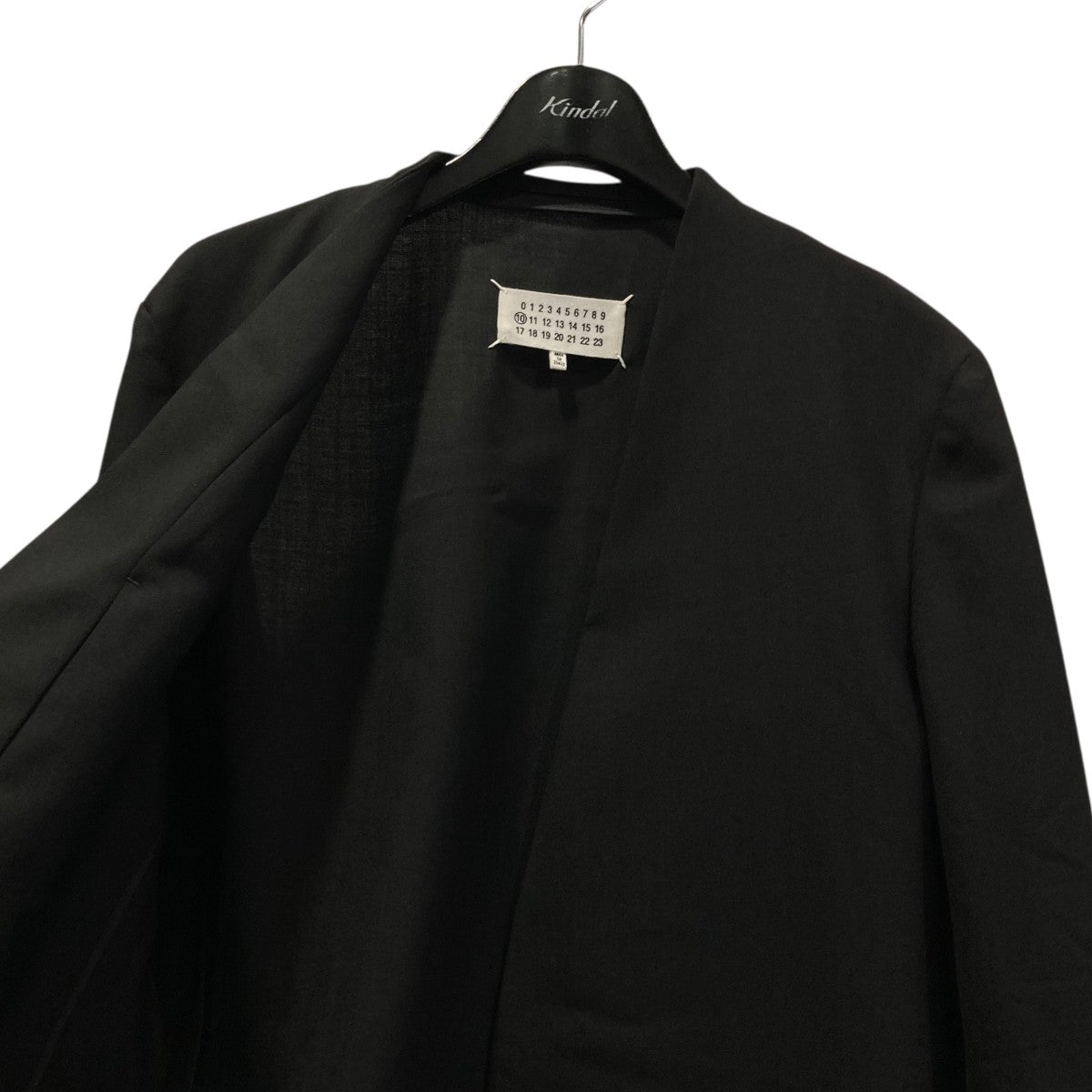 Maison Margiela ノーカラージャケット 44 ブラック Maison Margiela ノーカラージャケット メゾンマルジェラ44黒