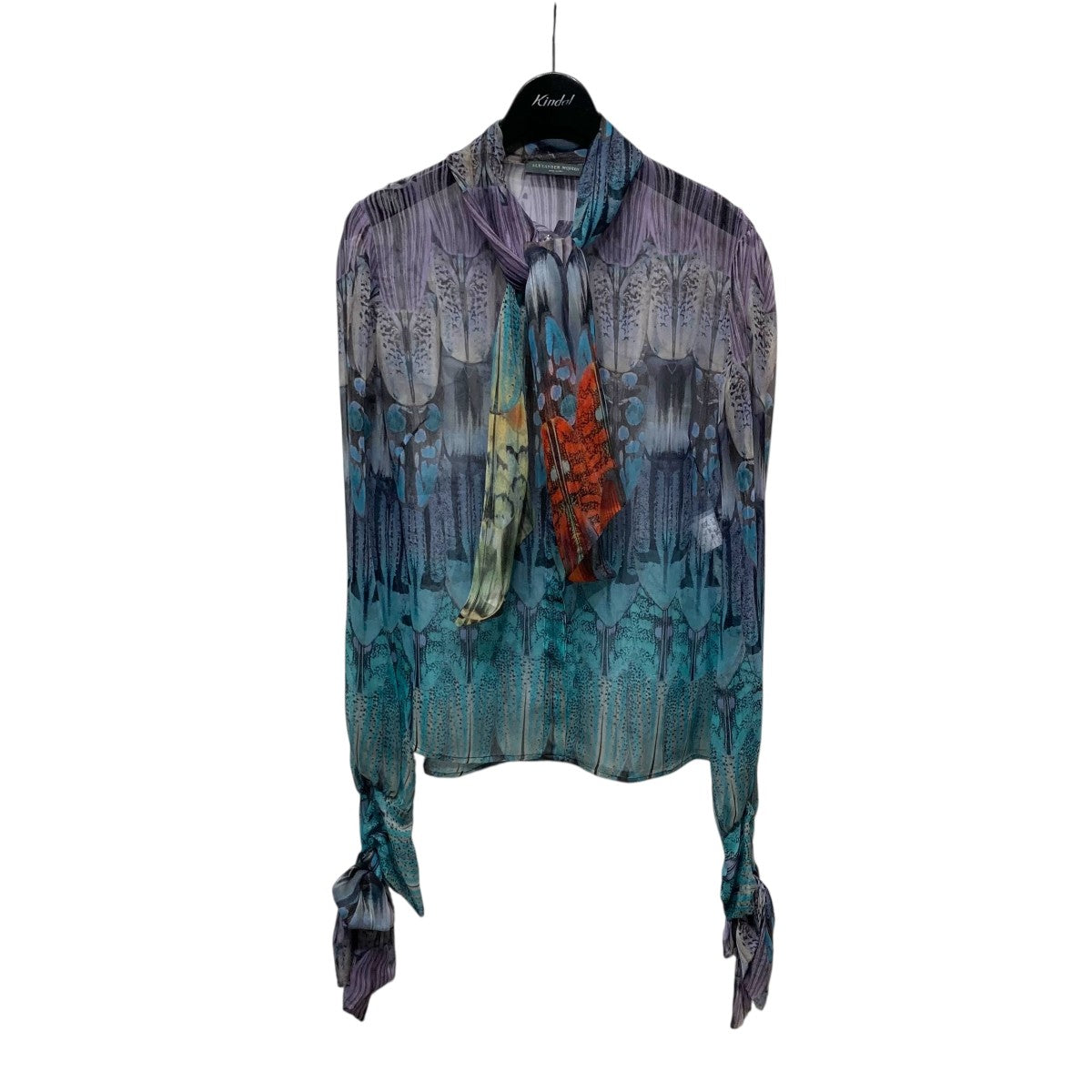 ALEXANDER McQUEEN ボウタイ　シャツワンピース　レーヨン100% Alexander McQueen - ALEXANDER McQUEEN ボウタイ シャツ