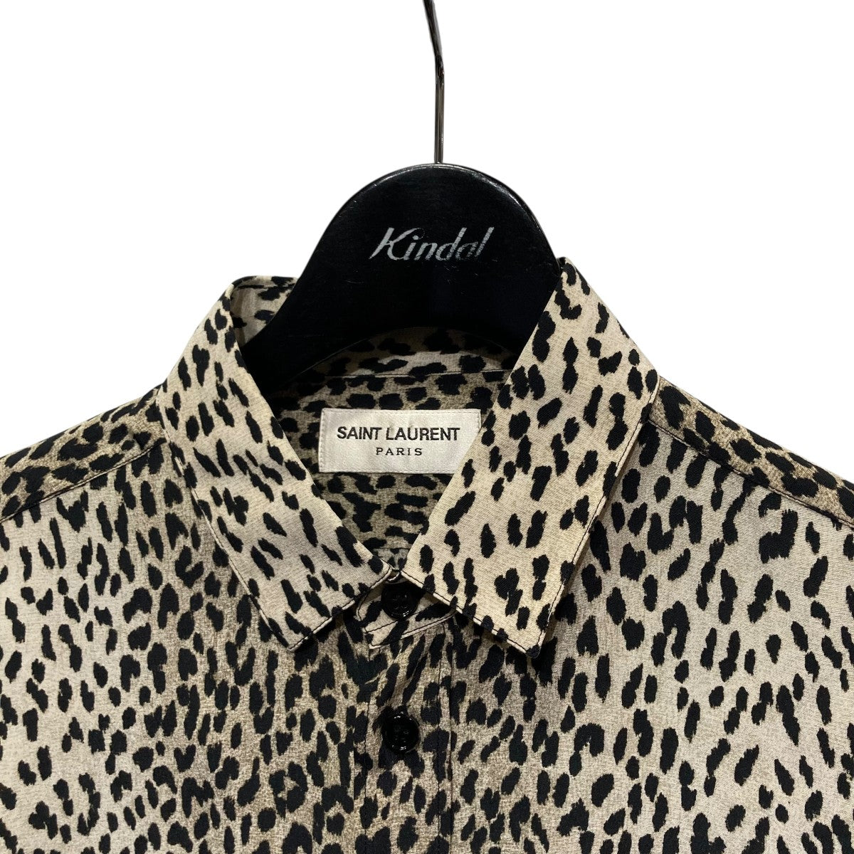 サンローランパリ Saint Laurent Paris レオパードシルクシャツ 327568 ブラウン サイズ：34 Saint Laurent Paris(サンローランパリ) レオパードシルクシャツ