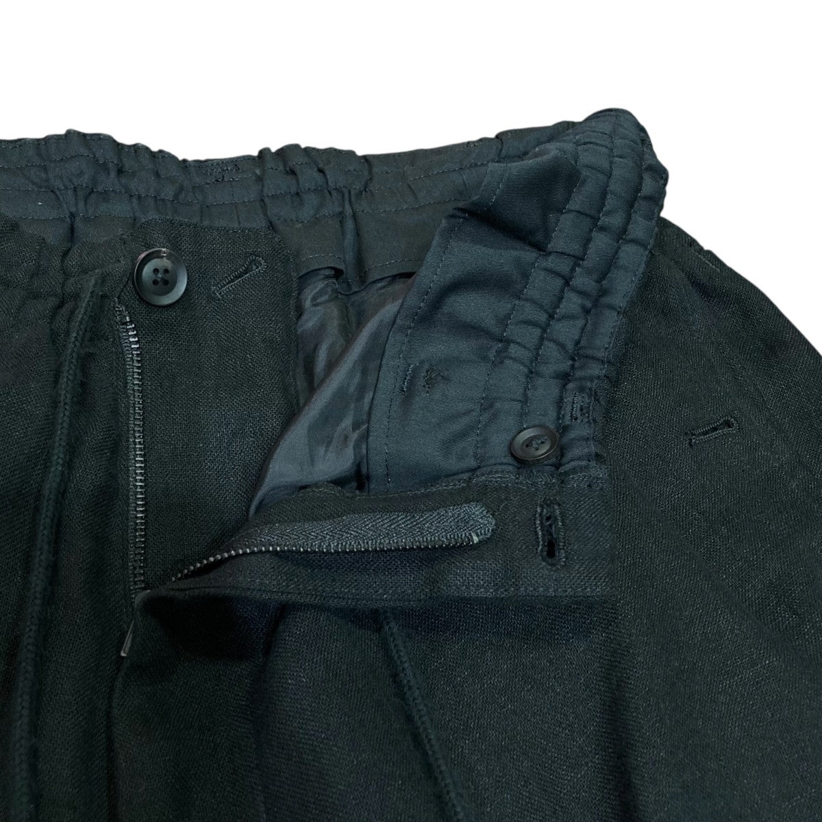 Yohji Yamamoto pour homme 24SSL VEIL LAWN R-RIBBED HEM PANTSリネンリブパンツHS-P20-319 古着・中古-3枚目のアイテム画像