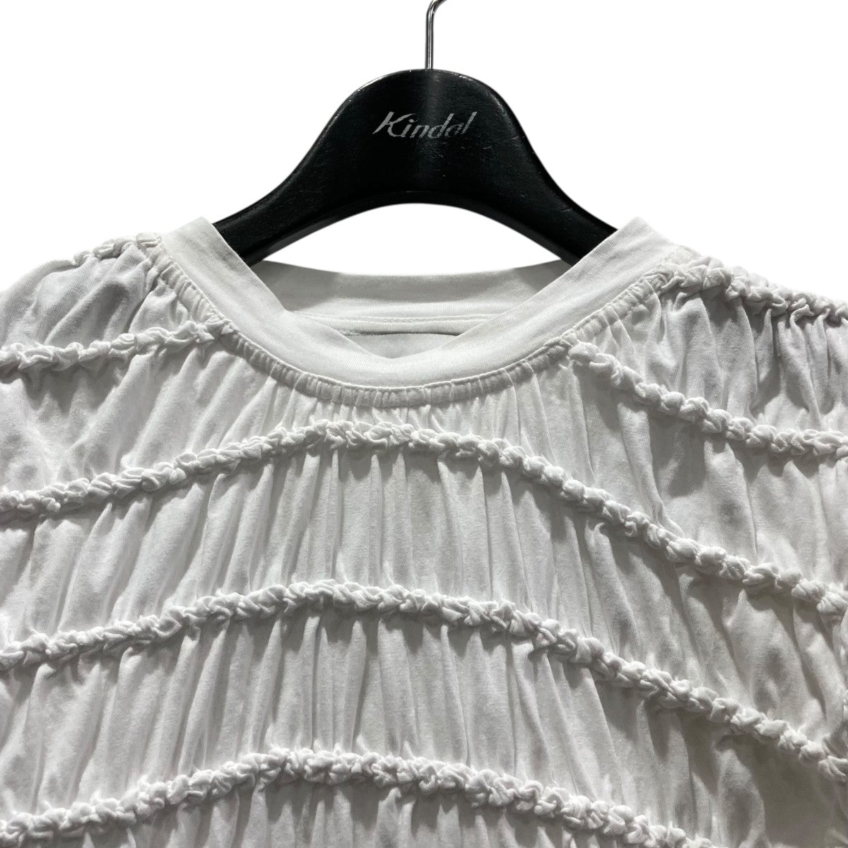 マーレット Merlette 25SS ギャザーTシャツ ホワイト サイズ：不明 Merlette(マーレット) 25SSギャザーTシャツ ホワイト サイズ