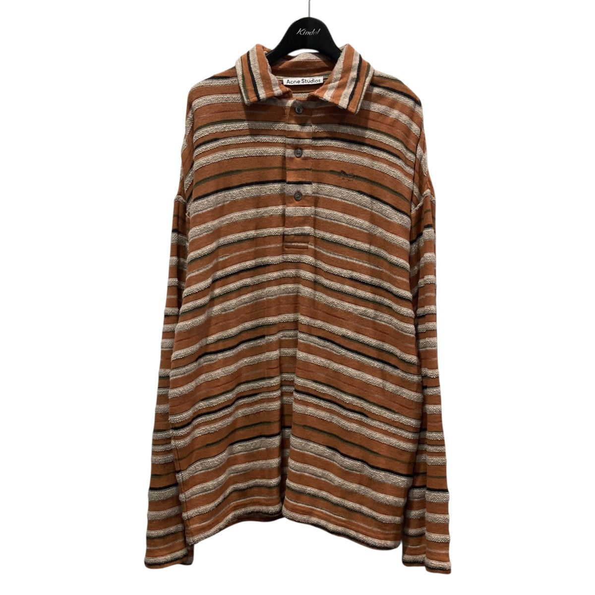 最終値下げAcne Studios 　ノーカラー長袖シャツ　サイズ44 アクネ ACNE STUDIOS クルーネック 長袖Tシャツ ブラック