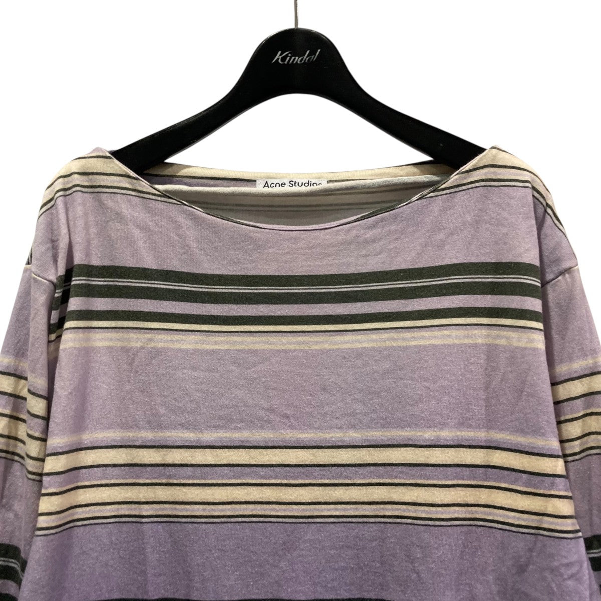 アクネストゥディオズ ACNE STUDIOS ボーダーボートネックカットソー FN-WN-TSHI000423 パープル サイズ：XS ACNE STUDIOS(アクネストゥディオズ) ボーダーボートネック