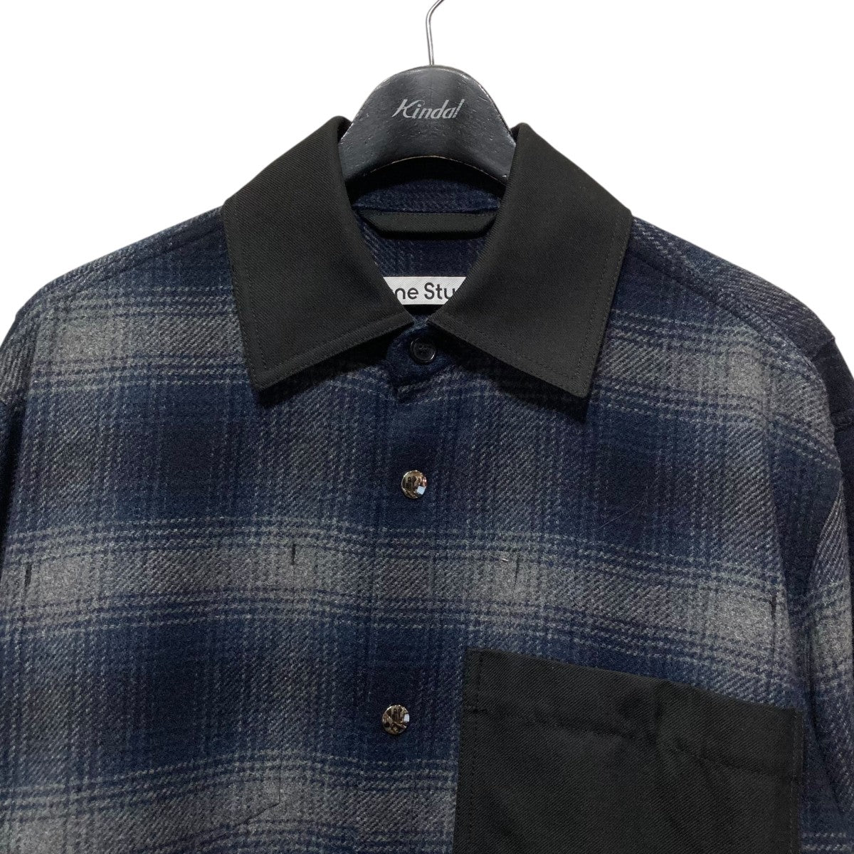 値下げ‼️アクネAcne Studios カシミヤ混ウールジャケット44ブラック ACNE STUDIOS(アクネストゥディオズ) 24AW ウールジッパー