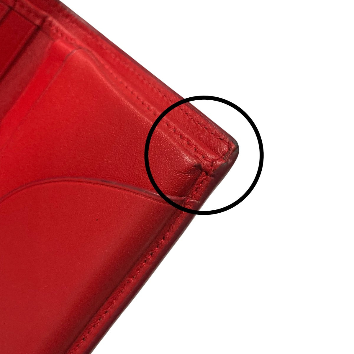 COMME des GARÇON レザー 二つ折り財布 レッド COMME des GARCONS(コムデギャルソン) 2つ折り財布 レッド