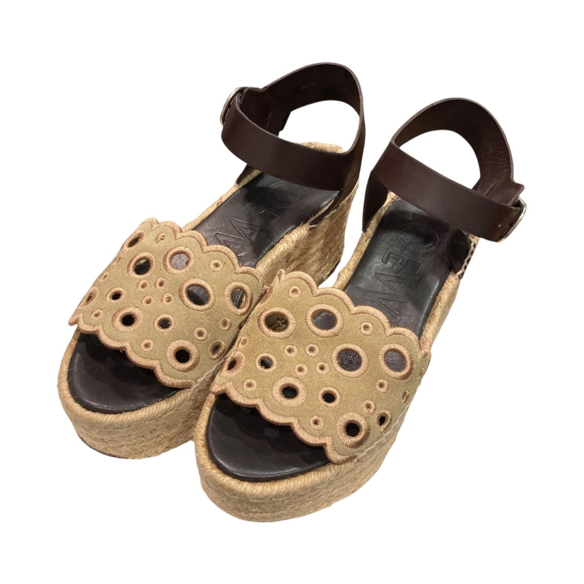LOEWE(ロエベ) アンクルストラップサンダル ベージュ サイズ 37
