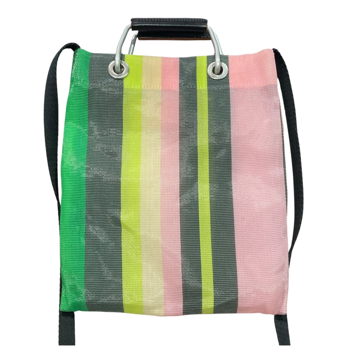 MARNI(マルニ) ストライプミニショルダーバッグ ピンク×グリーン