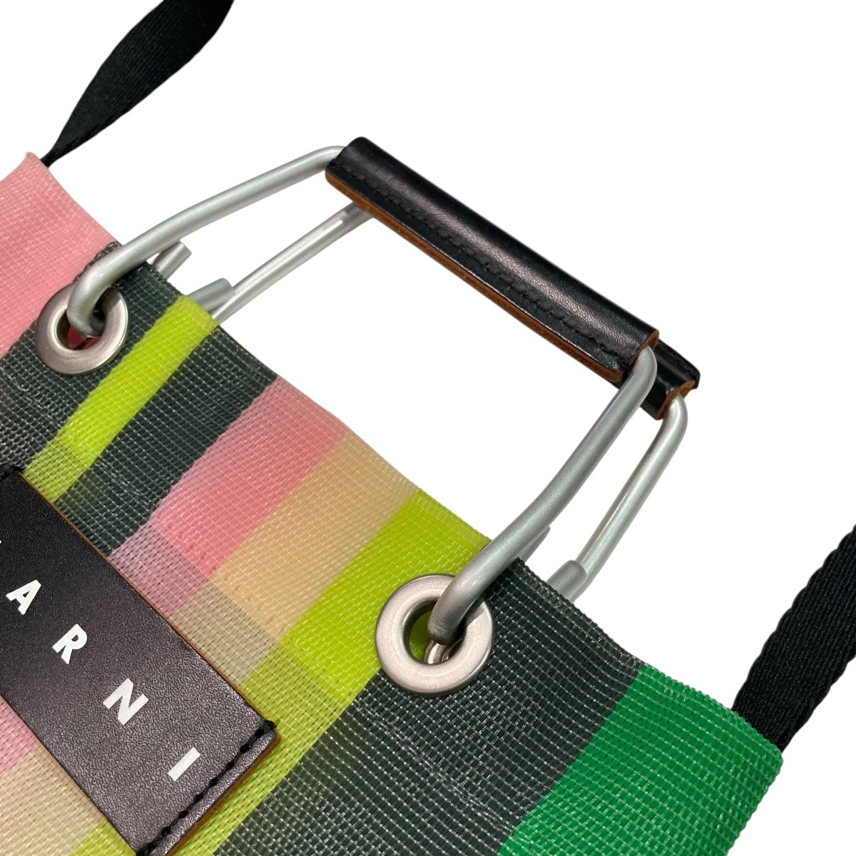 MARNI(マルニ) ストライプミニショルダーバッグ ピンク×グリーン