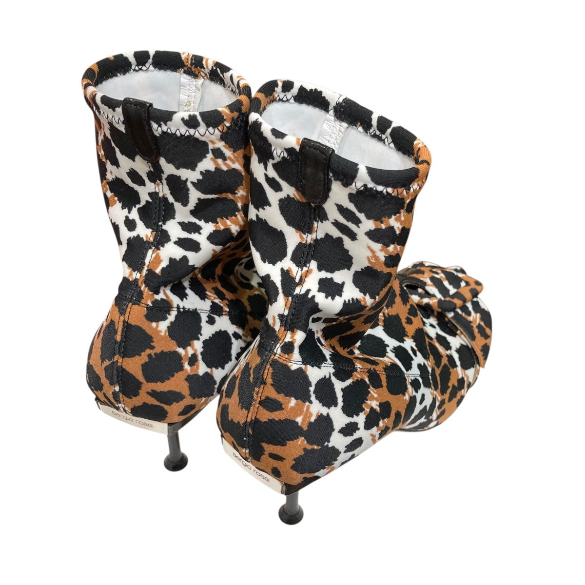 sergio rossi(セルジオロッシ) レオパードショートソックブーツ