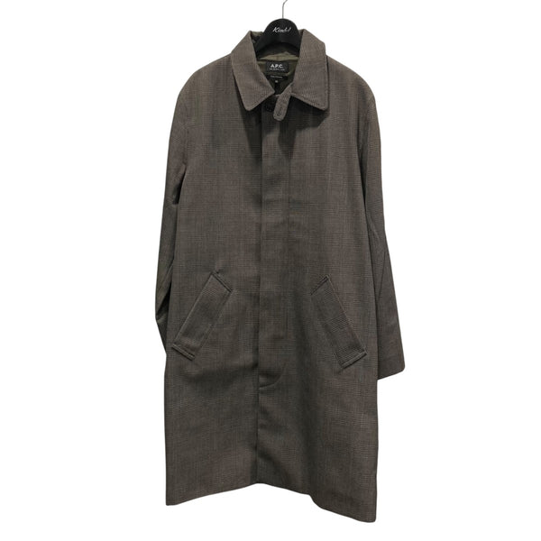 A.P.C. チェックコート A．P．C．(アーペーセー) グレンチェックステンカラーコート グレー
